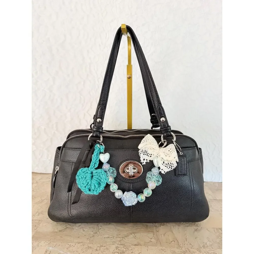 Vtg COACH Penelope black leather Satchel Bag F16529